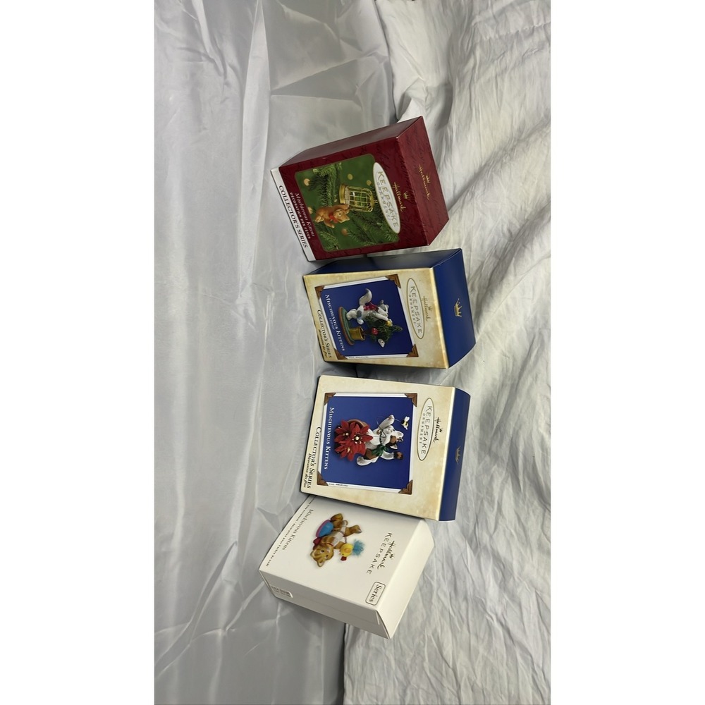 Hallmark Keepsake Mischievous Kittens Ornaments Lot of 4 Series in Packaging